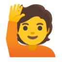 Happy Person Raising One Hand u1f64b Icon 128 x 128