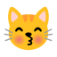 Kissing Cat Face With Closed Eyes u1f63d Icon 64 x 64