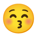 Kissing Face With Closed Eyes u1f61a Icon 128 x 128