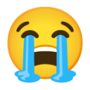 Loudly Crying Face u1f62d Icon 128 x 128