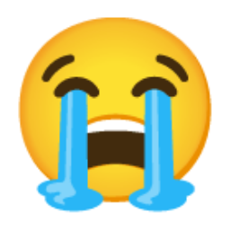 Loudly Crying Face u1f62d Icon 256 x 256