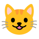 Smiling Cat Face With Open Mouth u1f63a Icon 128 x 128