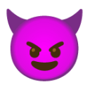Smiling Face With Horns u1f608 Icon 128 x 128