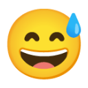 Smiling Face With Open Mouth And Cold Sweat u1f605 Icon 128 x 128