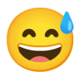 Smiling Face With Open Mouth And Cold Sweat u1f605 Icon 256 x 256