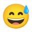 Smiling Face With Open Mouth And Cold Sweat u1f605 Icon 64 x 64