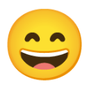 Smiling Face With Open Mouth And Smiling Eyes u1f604 Icon 128 x 128