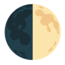 First Quarter Moon u1f313 Icon 128 x 128