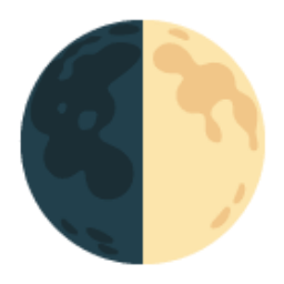 First Quarter Moon u1f313 Icon 256 x 256