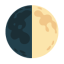 First Quarter Moon u1f313 Icon 64 x 64