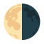 Last Quarter Moon u1f317 Icon 64 x 64