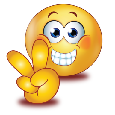 staring with victory hands