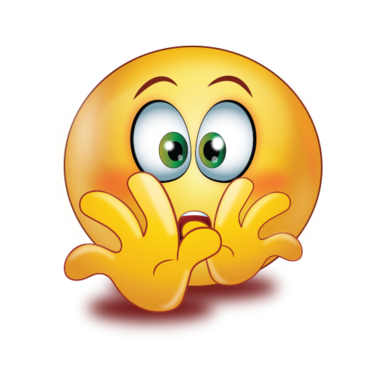 scared hand covering mouth saying no