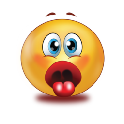 shocked open mouth red tonque stickers