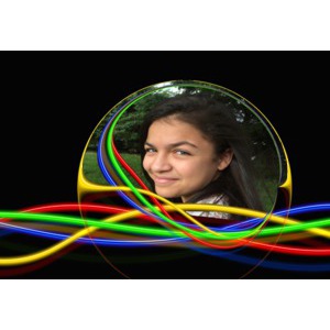 A_colorful_ball_with_lines_black_background photo effect
