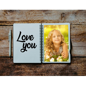 A Picture Of A White Writing Notebook On A Wooden Background. You Can ...
