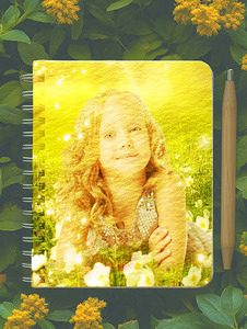 A Picture Of A Yellow Notebook That You Can Replace With Your Favorite ...