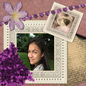 Frame With Purple Tree photo effect