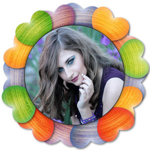 Your Photo Is On A Circle And Colored Hearts Photo Montage – Add This ...