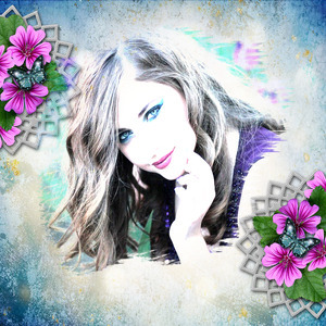 Your Photo On A Background Of Flowers And Colors photo effect