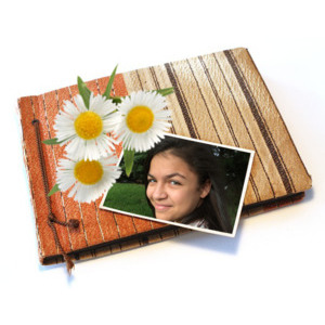Your Photo On A Book And Flower photo effect