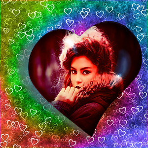Your Picture On The Heart And Star 09 photo effect