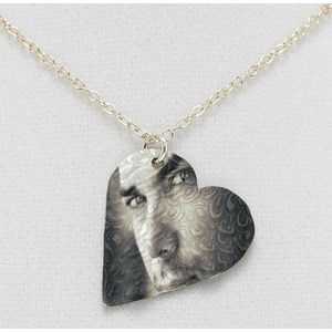 Your Picture On The Necklace On Heart Shaped Silver photo effect