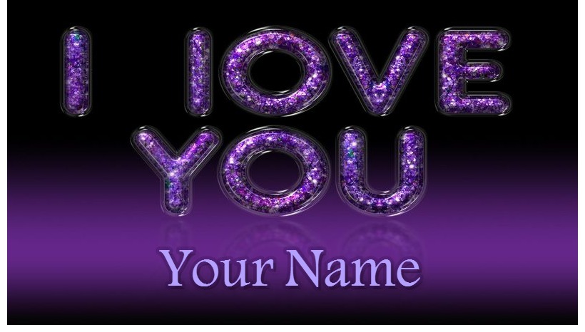 I Love You Purple Postcard