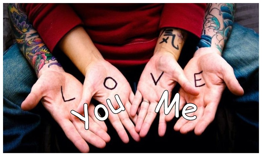 You Me Hand Love Postcard