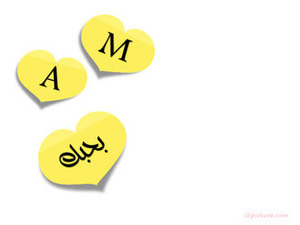 Your lover's name on the yellow hearts