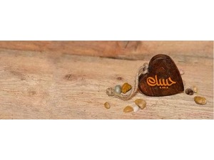Your lover's name on the heart with background Wood
