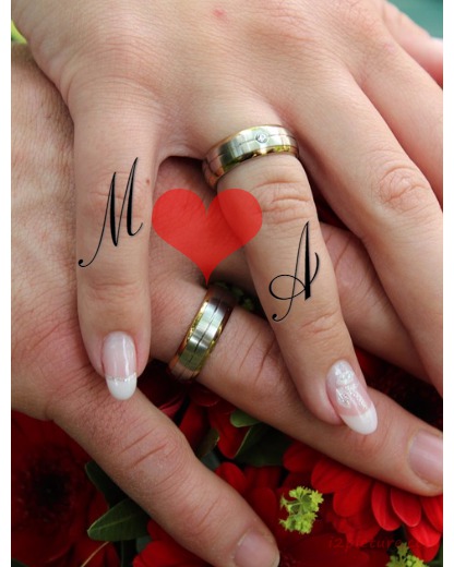 Your Lover's Name On The Hands Of A Man And A Woman Postcard