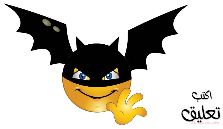 Smiley Face Happy Hallween  Bat Postcard