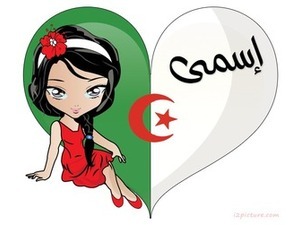 algeria flag girl heart