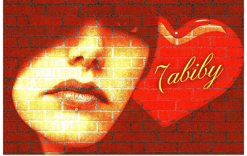 Type Your Lover's Name On The Heart And The Girl's Face On The Wall Postcard