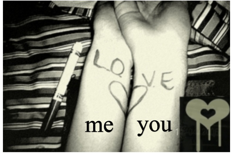 You Me Heart Pen Postcard