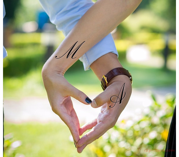 Your Name And Your Lover At The Hands Of A Girl And A Young Man Postcard