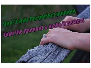 Don't wait the perfect moment take the moment and make it perfect