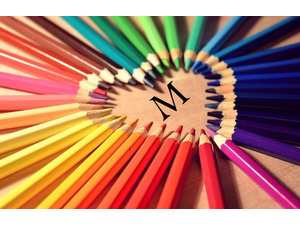 Your lovers name on the heart of colored pencils