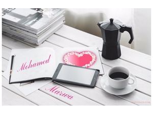 Write a book lover and Mobile and Pink Heart 2
