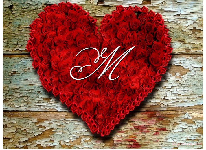 Your Lover's Name On The Big Heart Of Flowers Postcard