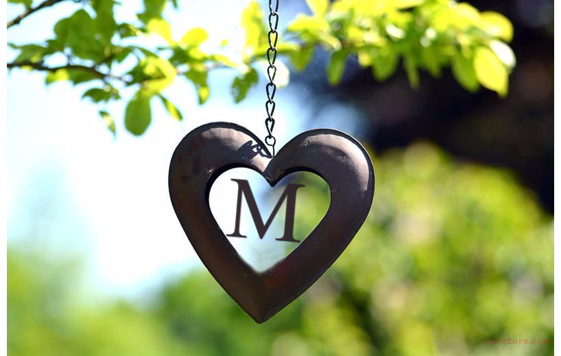Your Lover's Name On The Heart Hanging Metal Postcard