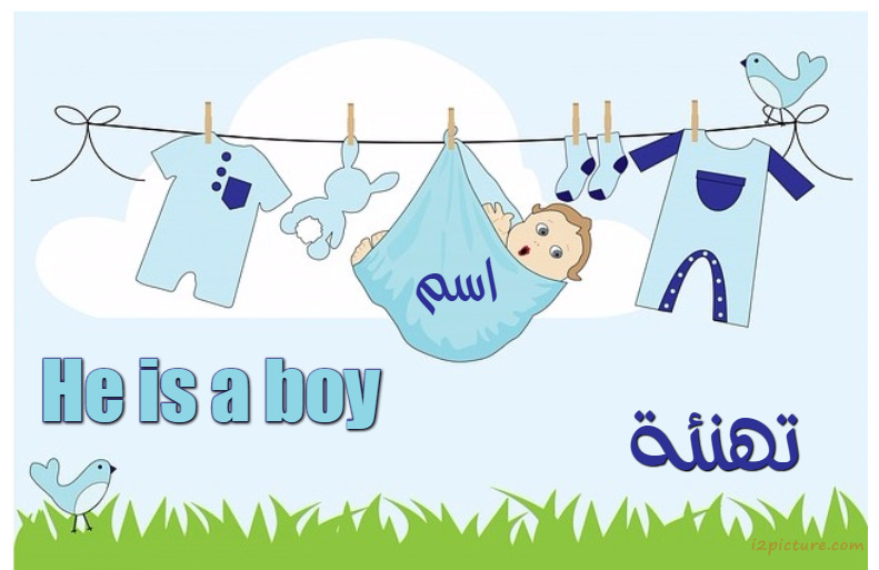He Is A Boy تهنئة Postcard