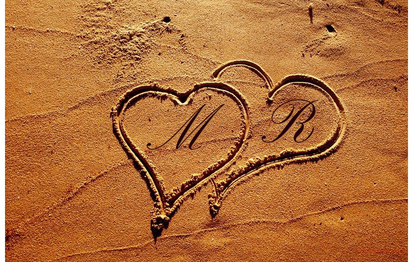 Write Your Name And Your Lover's Hearts Engraved On The Sand 2 Postcard