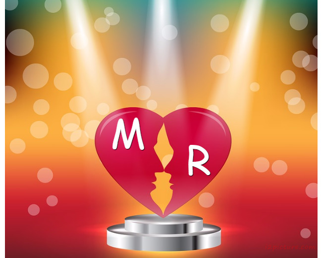 The Name Of Your Lover On The Heart Divided Two Parts Postcard