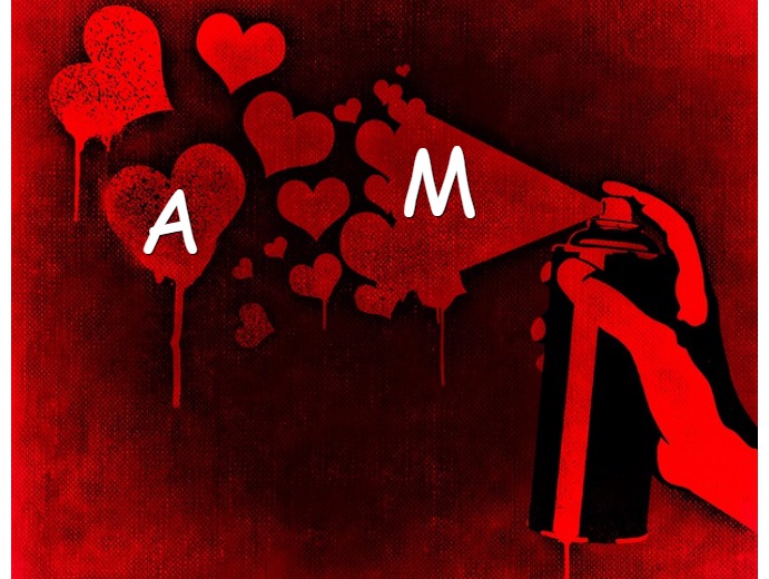 Your Name And Lover On A Red Background And A Splash Postcard