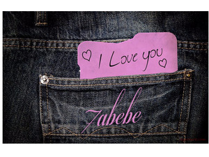 Type your lover on a trouser pocket