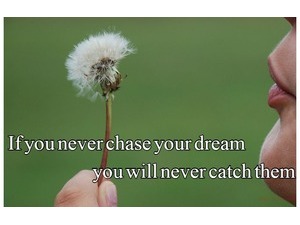 If you never chase your dream you will never catch them