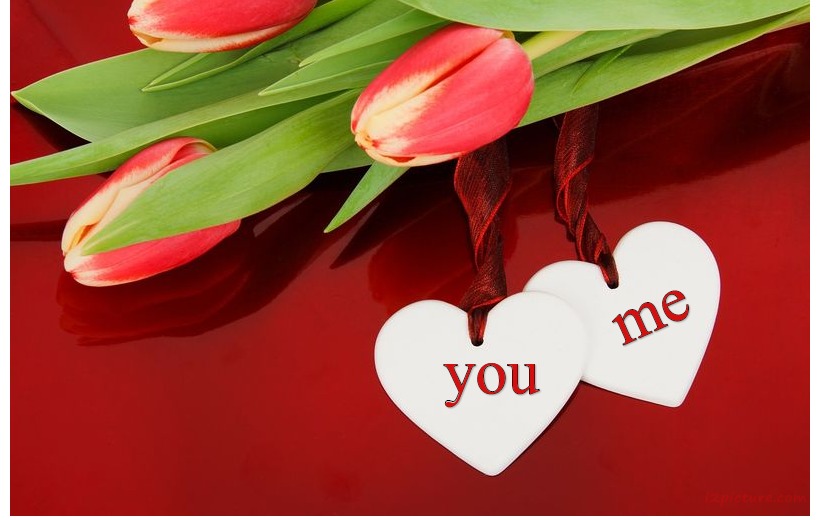 Hearts With A Bouquet Of Flowers Postcard