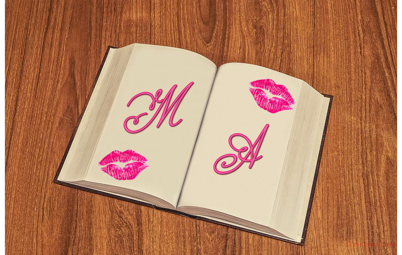 Your Name And Your Lover On The Book And Lips Postcard